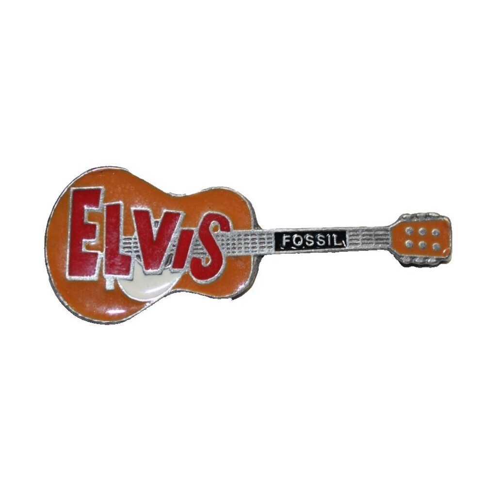 Elvis Presley FOSSIL Guitar Souvenir Lapel Pin Retro 1994 Vintage Collectible